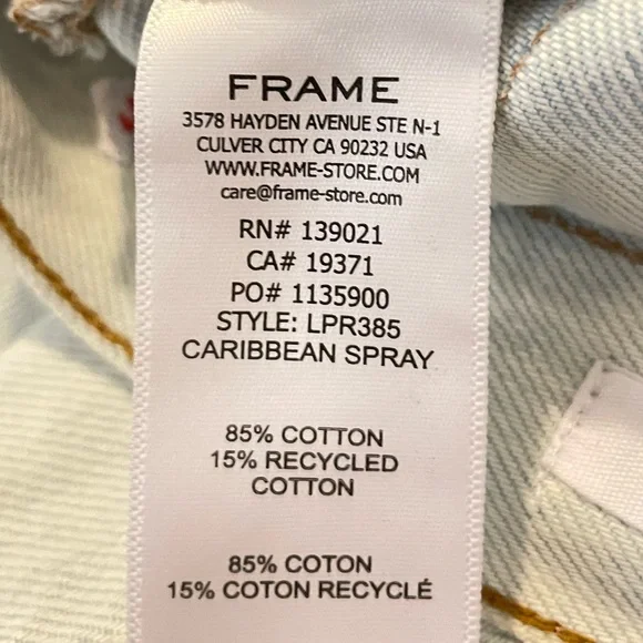 Frame Woman Le Piper High Rise Jeans Size: 28 - Picture 7 of 7